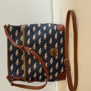 Dooney & Bourke Denver Broncos   NFL colors navy white and orange ,brown straps